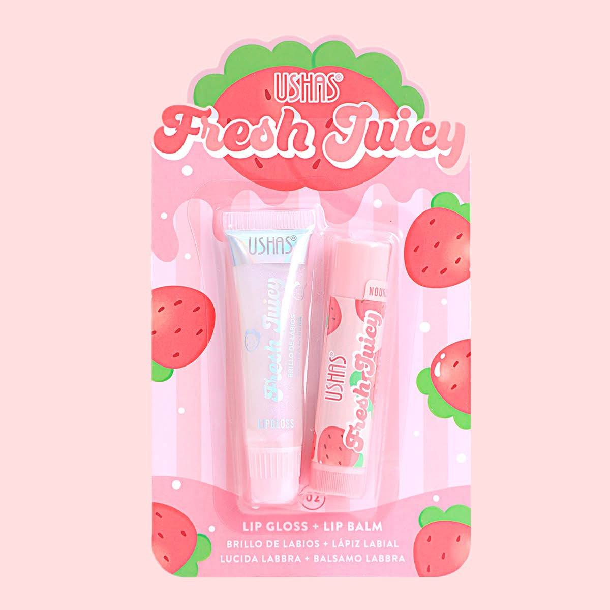 Brillo Con Labial Ushas Duo Fresh Juicy Lip Gloss + Lip Balm