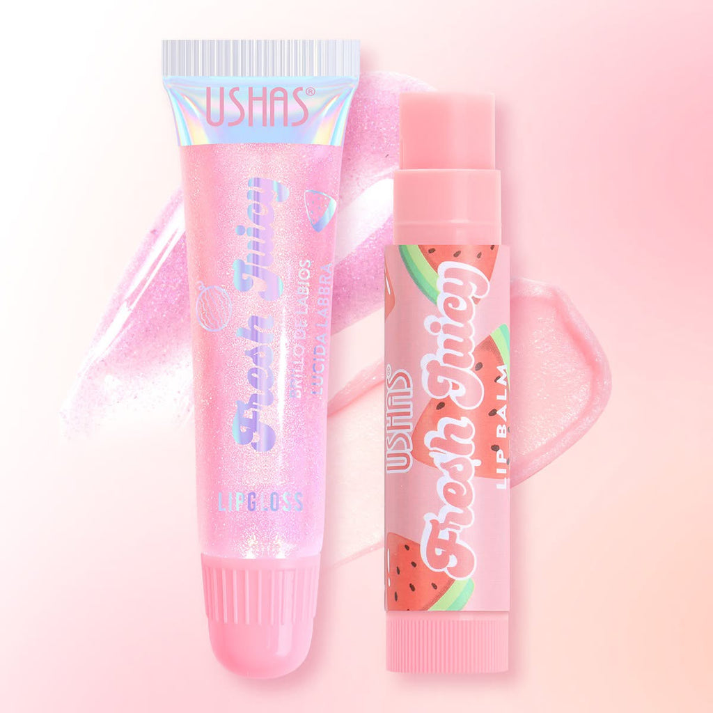 Brillo Con Labial Ushas Duo Fresh Juicy Lip Gloss + Lip Balm