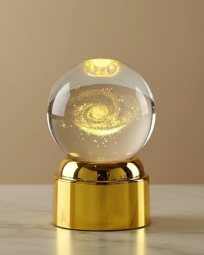 Esfera de cristal giratoria