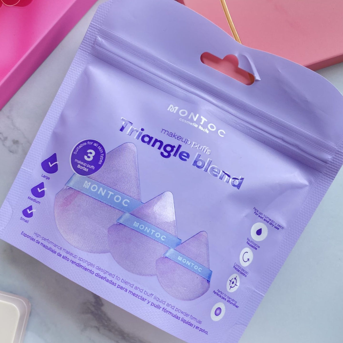Esponjas Montoc Puffs Triangle Blend Lila