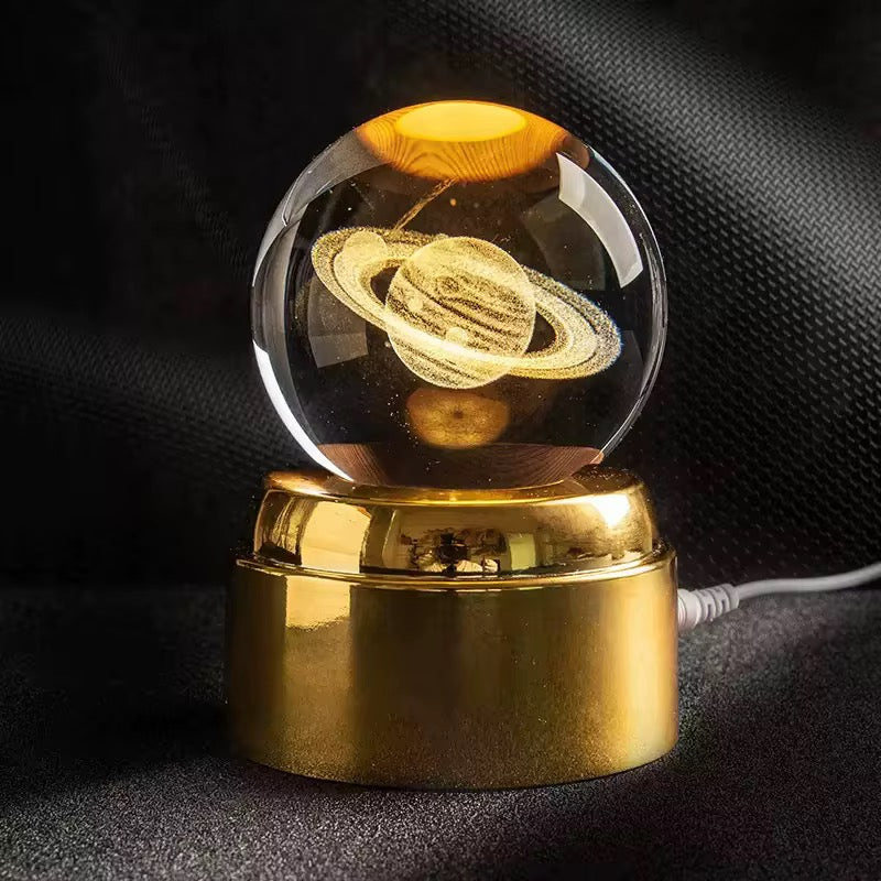 Esfera de cristal giratoria