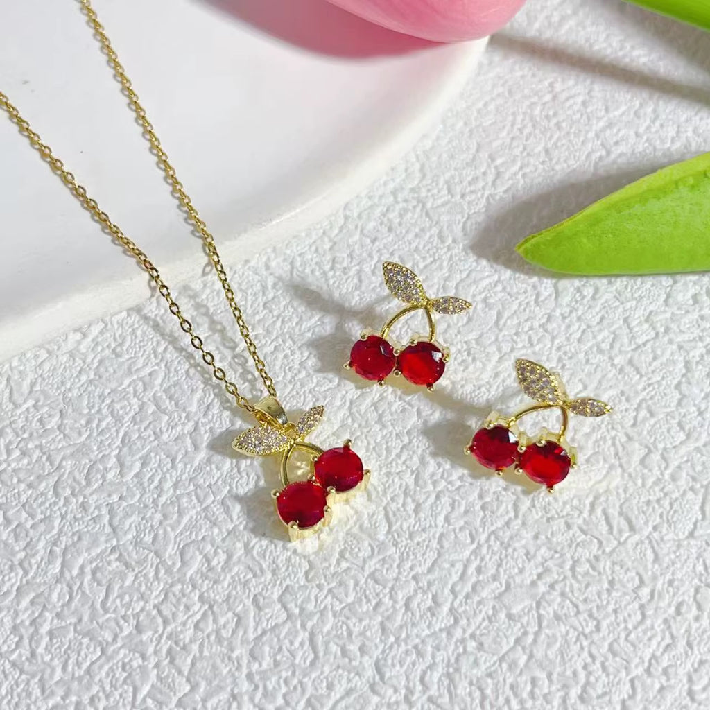 Set cadena + collar cerezas