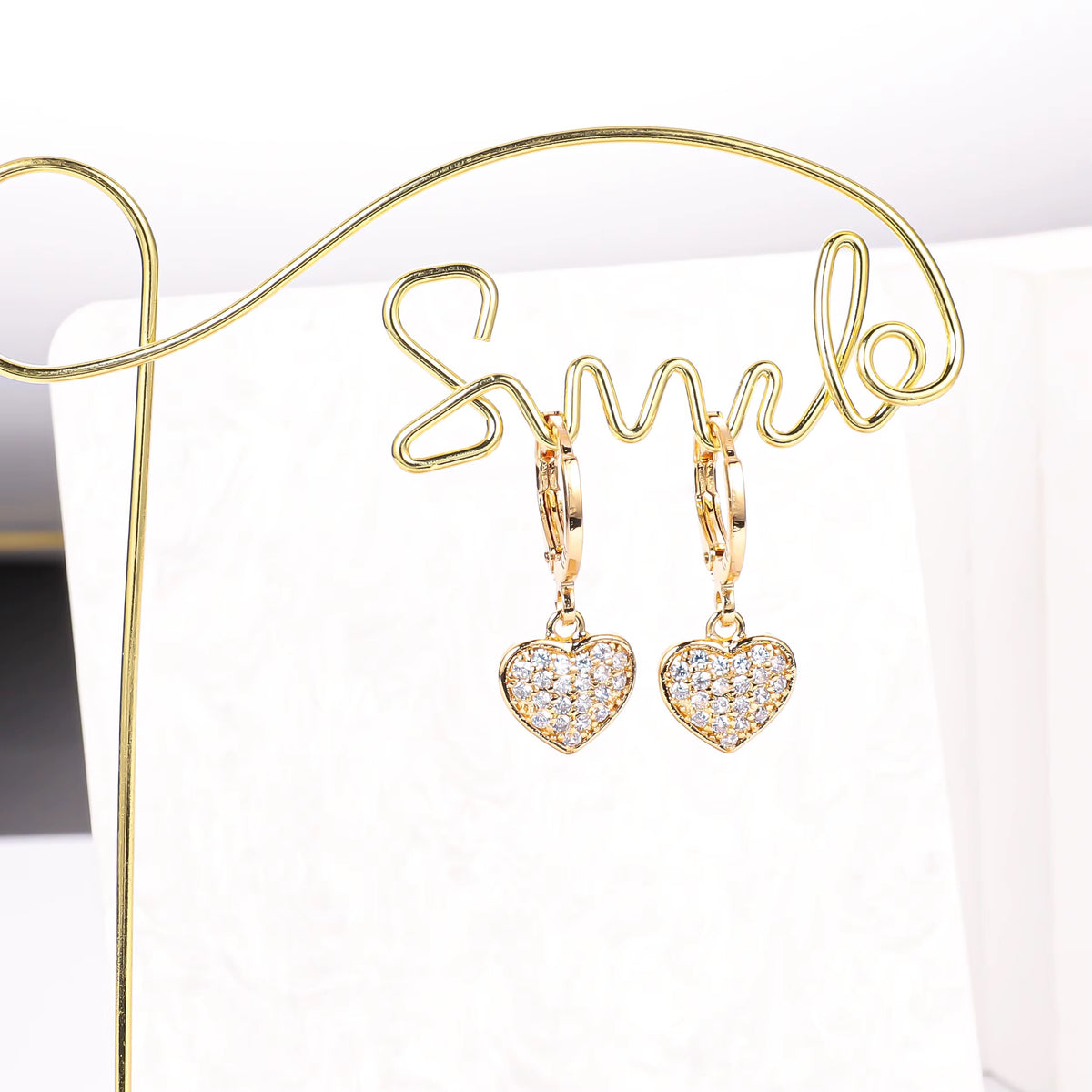 Set cadena + aretes corazón