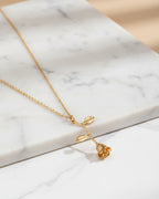 Collar rosa colgante