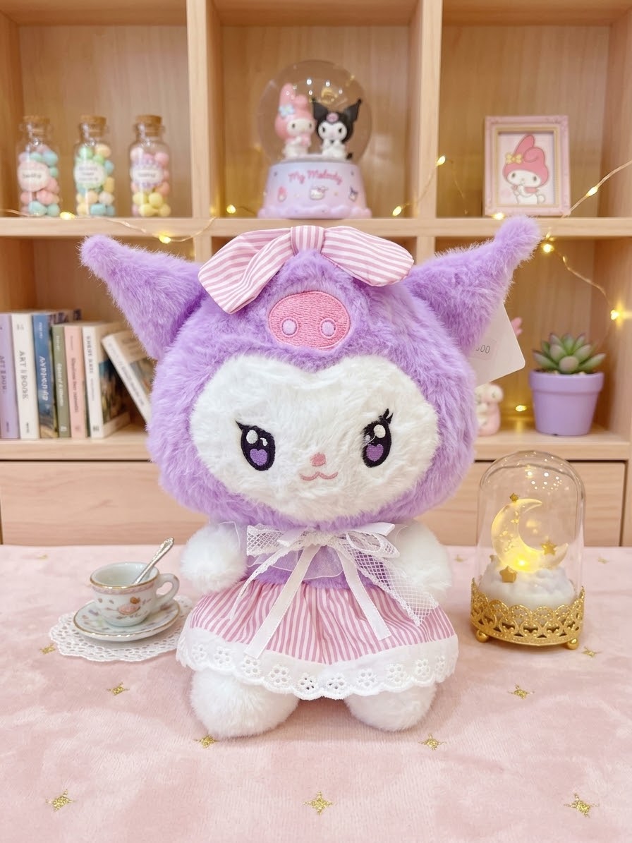 Peluche Kuromi Vestido Morado 22 Cm